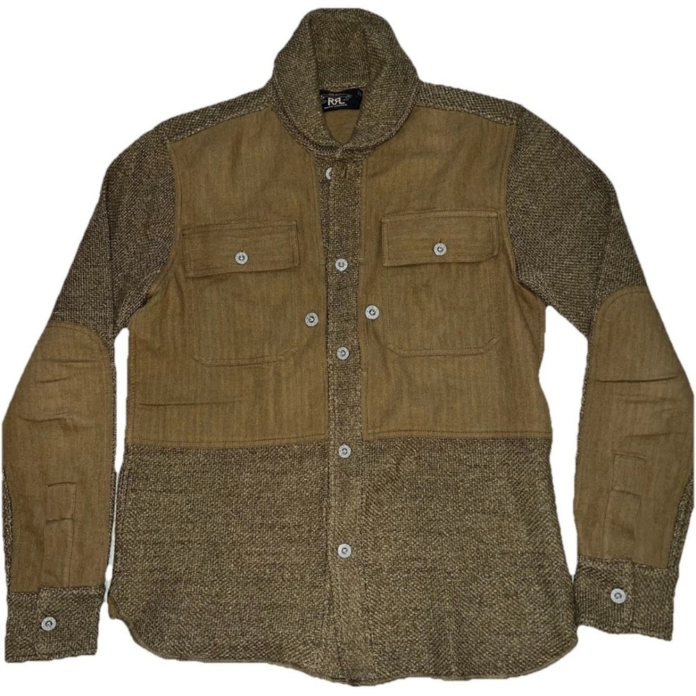 RRL MENS  S double Ralph Lauren Wool-Linen Workshirt Sweater